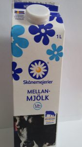 1 l mellanmjölk från Skånemejerier